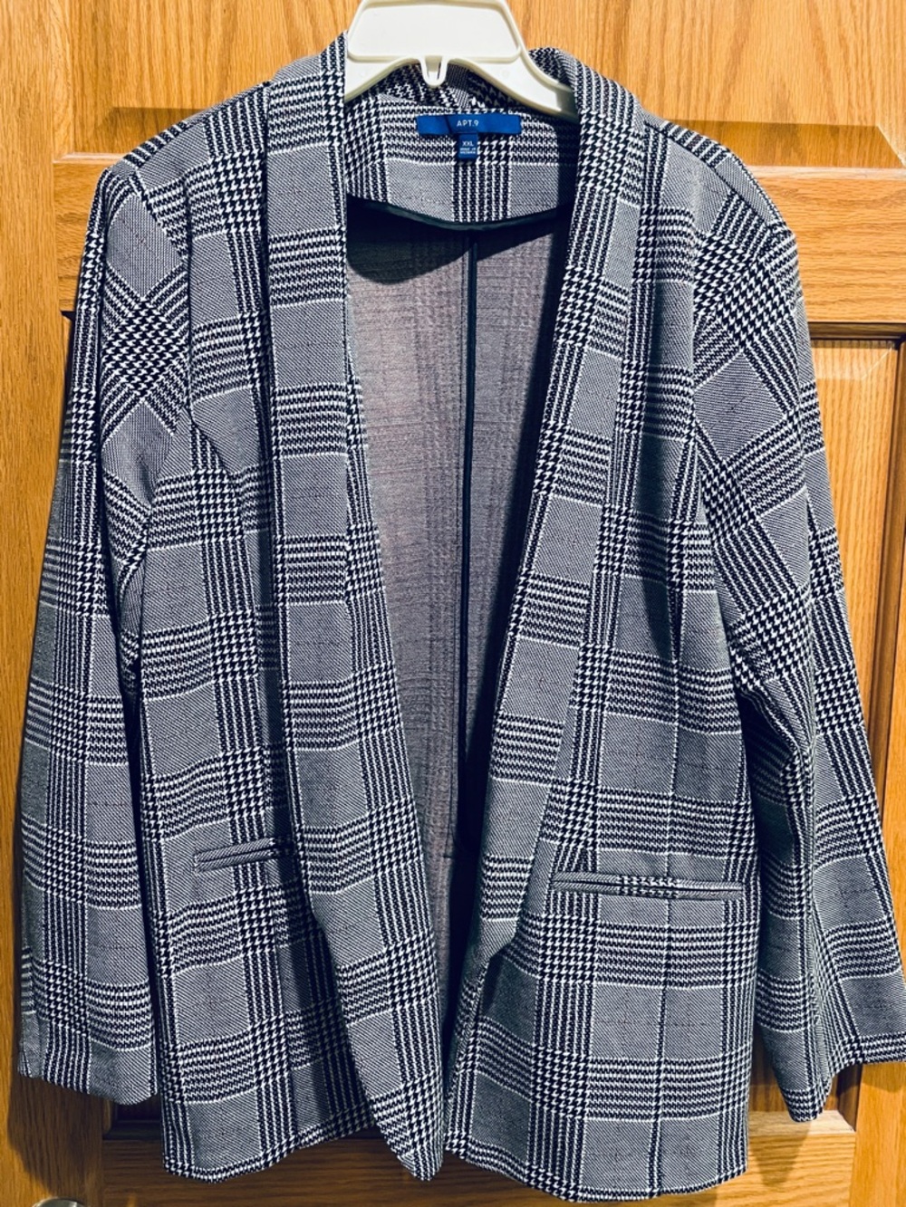 Apt. 9 Black, White & Red Glen Plaid Jacket